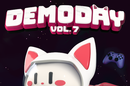 The Demoday vol 7 poster. Made by Lenni Määttänen.